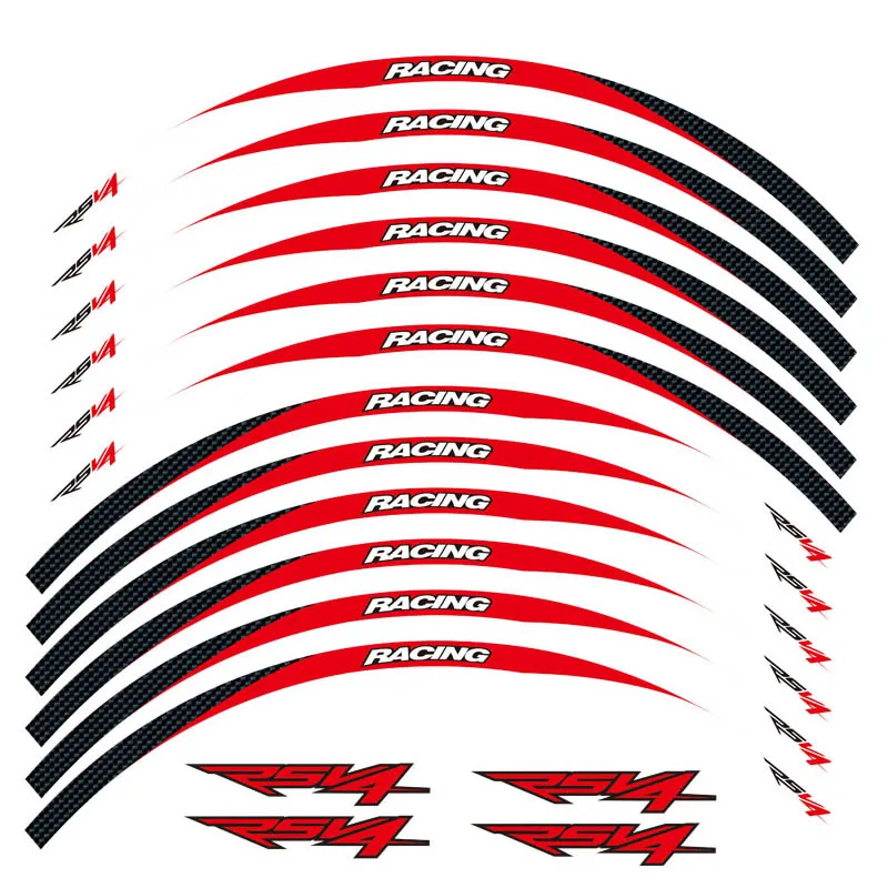 Мотоцикл закраина обода внешний Стикеры комплект Schutz одновременное подключение двух Aufkleber для Aprilia RSV4 R-FW/R ABS RSV4 завод из АБС-пластика/RR RF - Цвет: Red