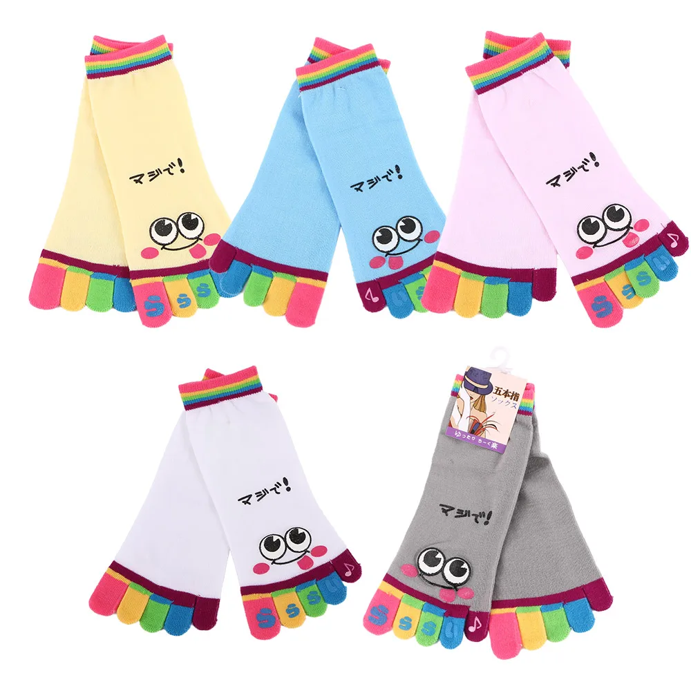 

1Pair Women Socks Chic Cute Casual Five Toe Crew Athletic Finger Performance Original Weight Micro Toe Cotton Socks New Arrival