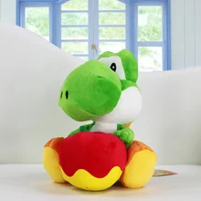 Новинка 17 см Yoshi с яблоком плюшевые игрушки куклы Супер Марио Йоши Плюшевые игрушки Рождественский подарок