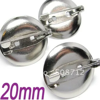 

Free shiping!!!!!!! Silver plated metal basic round brooch pin pad 20mm