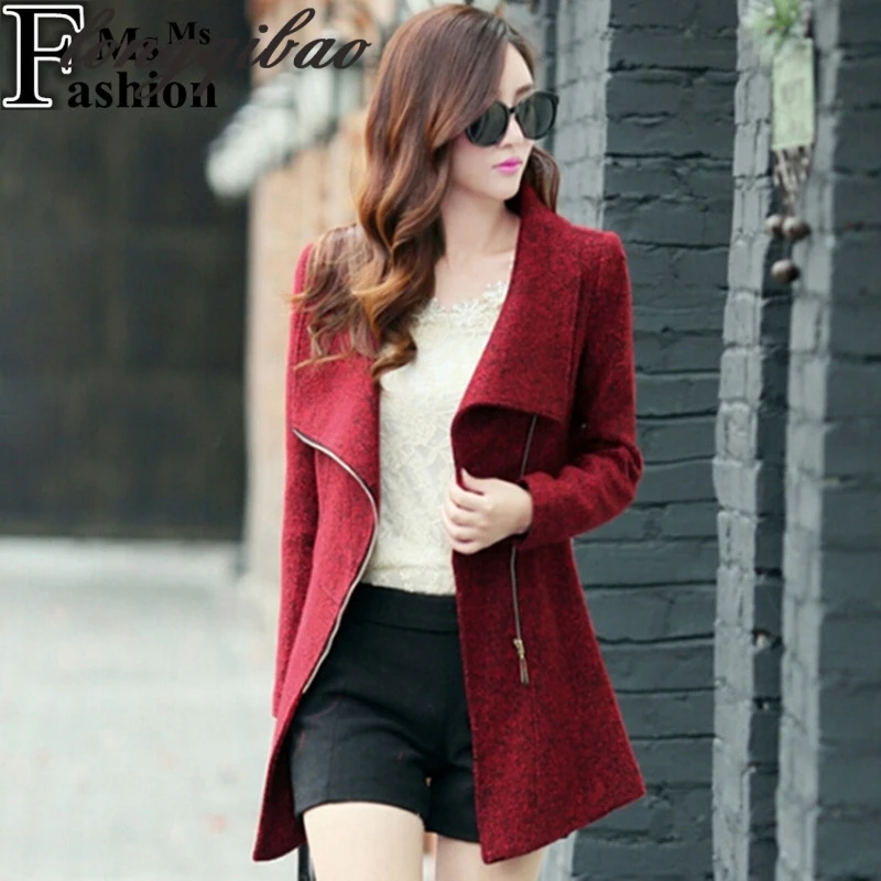 Женское шерстяное пальто повседневное приталенное для осени и зимы AL181017 |