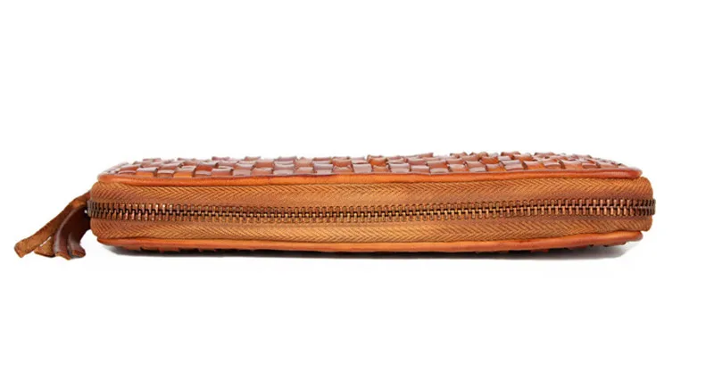 PNDME luxury handmade weaving retro soft genuine leather cowhide ladies men's long zipper wallet clutch credit cards purse PNDME luxury handmade weaving retro soft genuine leather cowhide ladies men's long zipper wallet clutch credit cards purse