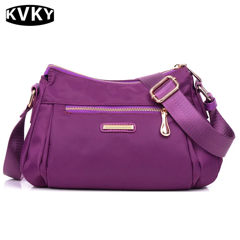 

KVKY New Women nylon Oxford cloth shoulder bag canvas European and American Style Crossbody messenger Bag