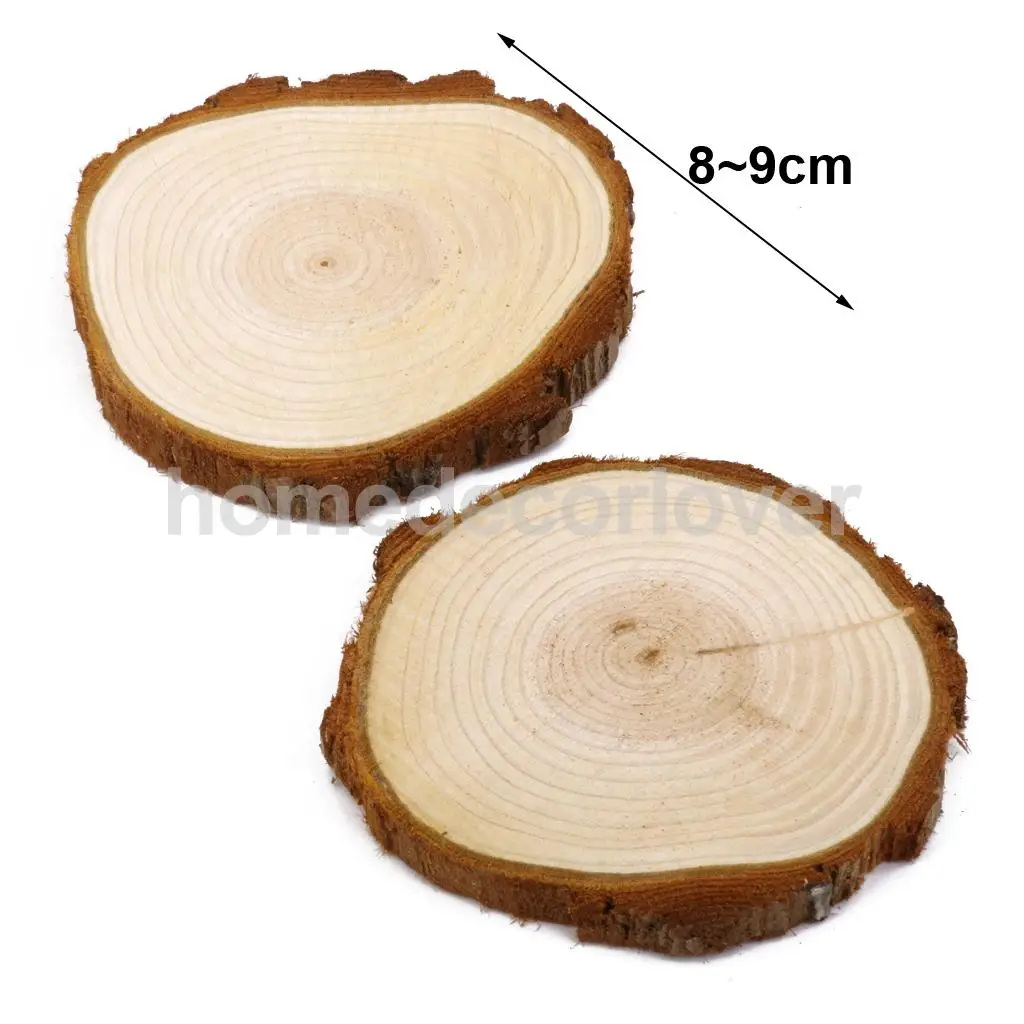 160 Pcs Wood Slices for Craft - Mixed Different Natural Wooden Slices for DIY Centerpieces Ornaments