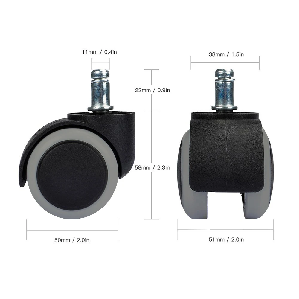5pcs Office Chair Roller Caster Wheels Universal Wheels Swivel Universal Casters Omni-directional Wheels Furniture Casters