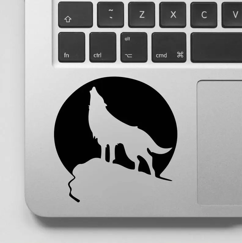 

Lonely Wolf Standing On The Top Of The Mountain Decal And Graphics For Laptop Computer Home Decoration Art Vinyl Mural GA217