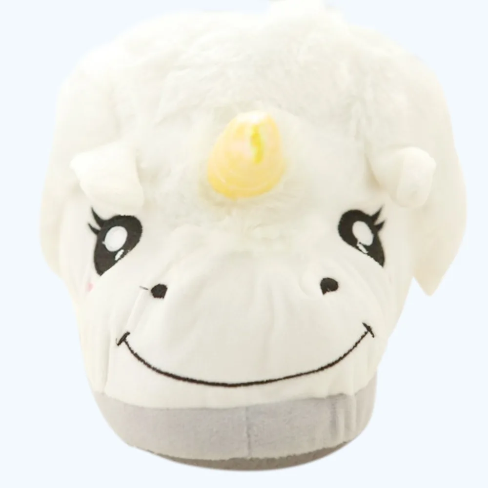 New Women Shoes Female Slippers For Home Use Fantasy White Unicorn Plush Cotton Slipper Slip On Adult Size House Indoor Slippers (9)