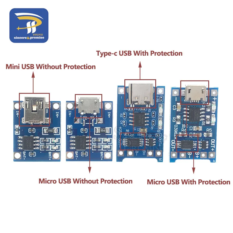 Mini Micro type-c USB 5V 1A 18650 TP4056 модуль зарядного устройства литиевой батареи зарядная плата с защитой двойные функции 1A li-ion