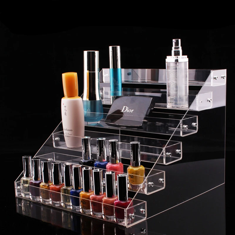

Removable Multi Tiers Rack Acrylic Clear Nail Polish Cosmetic Varnish Display Stand Holder Manicure Tool Organizer Storage