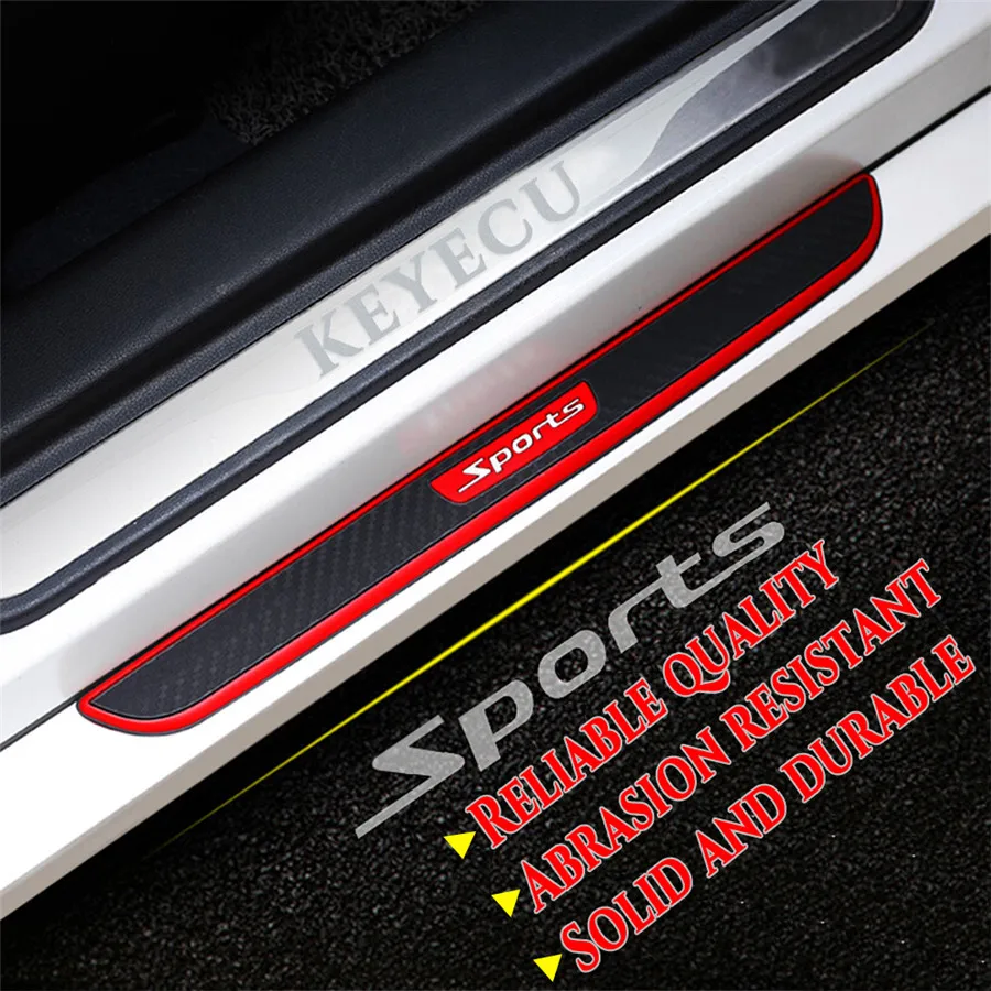 HUAQIEMI 4Pcs Car Stainless Steel Kick Plates Anti-scratch Welcome Pedal Sticker Scuff Threshold Cover Protection Plate for Nissan JUKE 2010-2020 Door Sill Trim Accessories