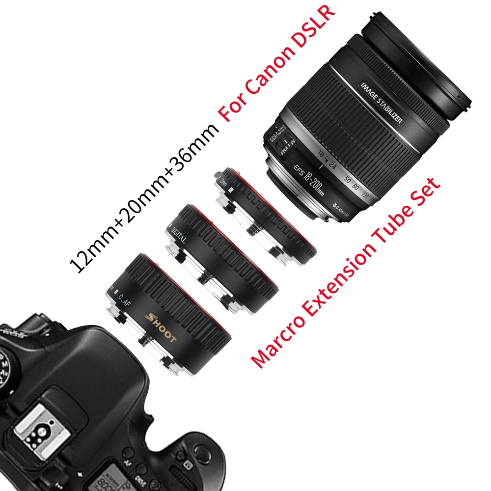Снимать Автофокус Макро с автоматической фокусировкой AF для цифровой однообъективной зеркальной камеры Canon EOS EF EF-S объектив 4000D 2000D 1200D 1100D 700D 450D 400D 200D 70D 5D T5 T6i
