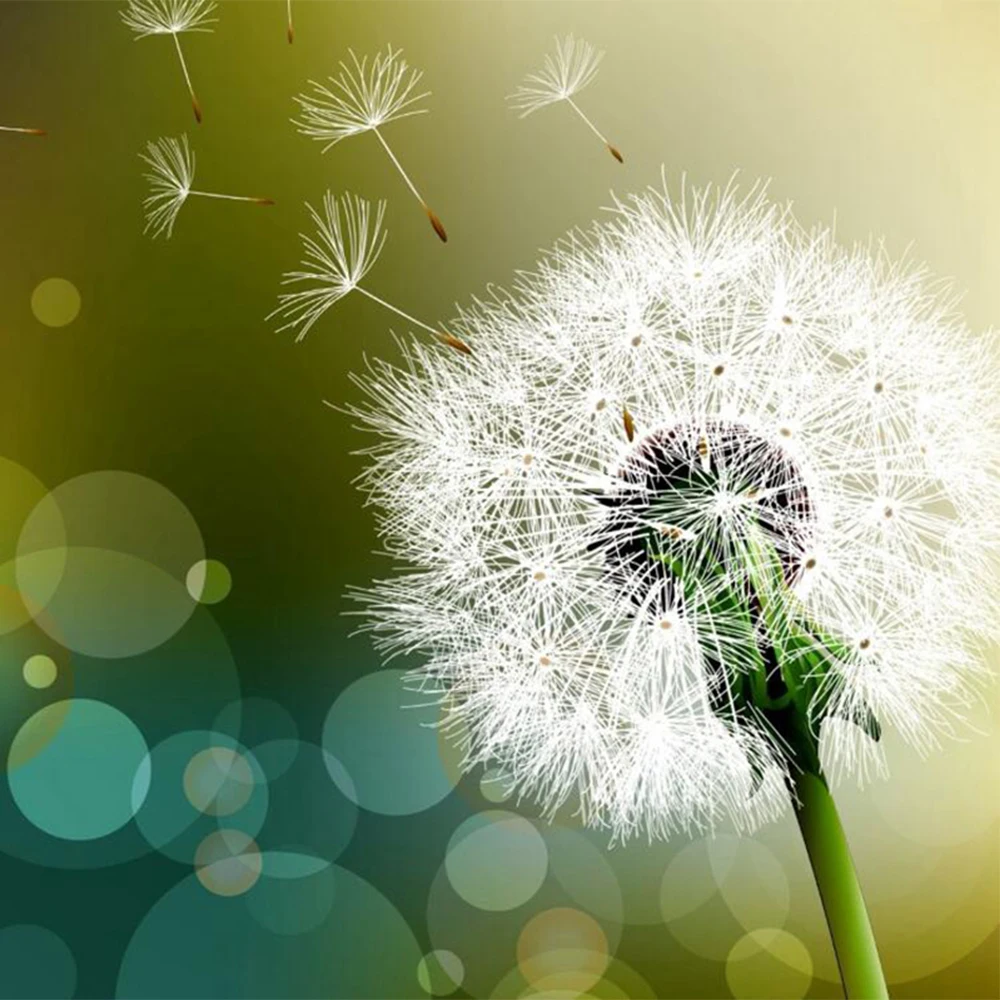 

LI LOYE Needlework full drill diamond embroidery Dandelion cross stitch DIY diamond mosaic crystal round rhinestones Gift RT1104