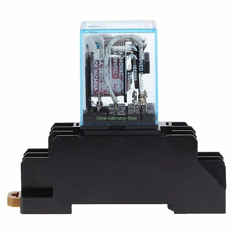 MY2P HH52P MY2NJ relay 12V DC coil high quality general purpose DPDT micro mini relay with socket base holder MY2P HH52P MY2NJ relay 12V DC coil high quality general purpose DPDT micro mini relay with socket base holder