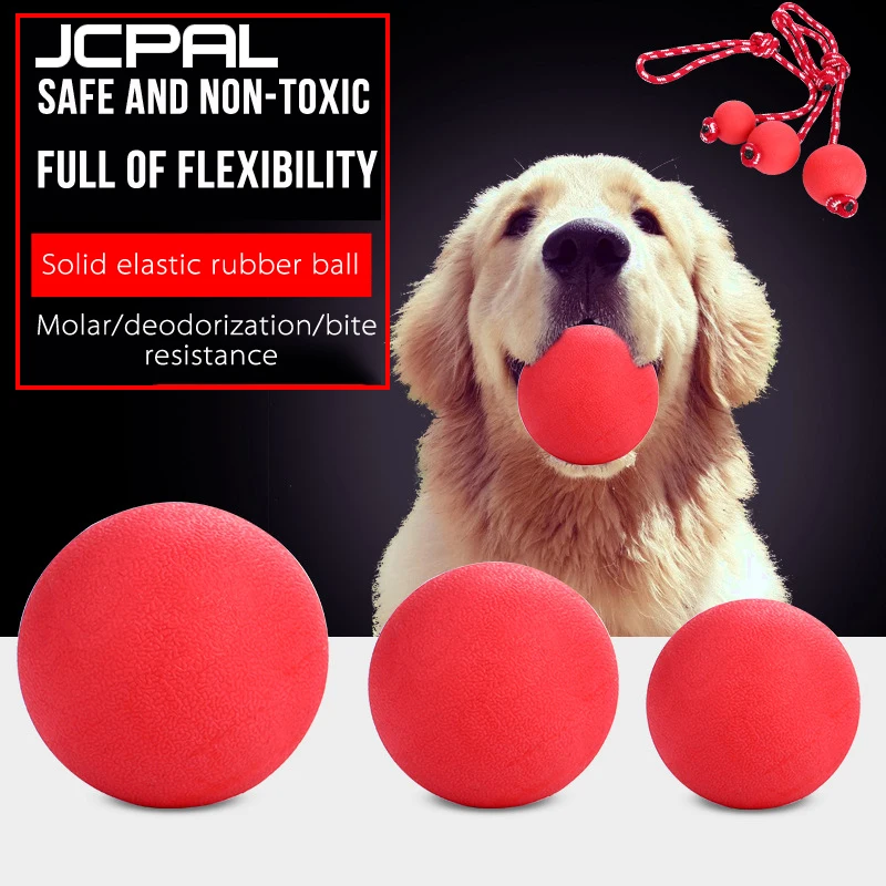 

JCPAL 1PCS Red Pet Dog Toy Interactive Rubber Balls Puppy Chew Toys Teeth Chew Toys Tooth Cleaning Balls Food Pet Supplies