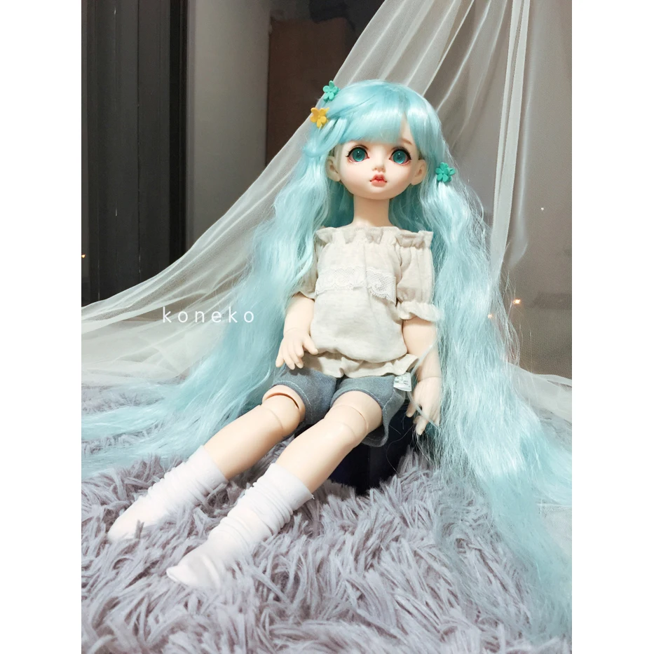 Allaosify bjd волосы ярмарка Размер 1/3 1/4 1/6 1/8 BJD парики Высокая температура волокна для кукол