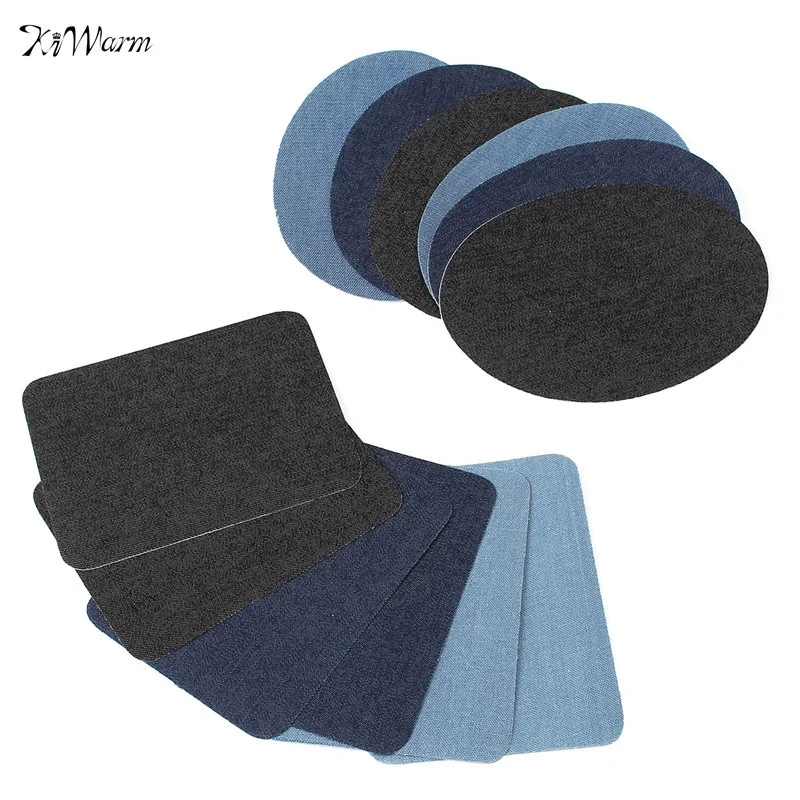 12pcs Jeans Patch Iron On Patches Repair Elbow Knee Denim ...