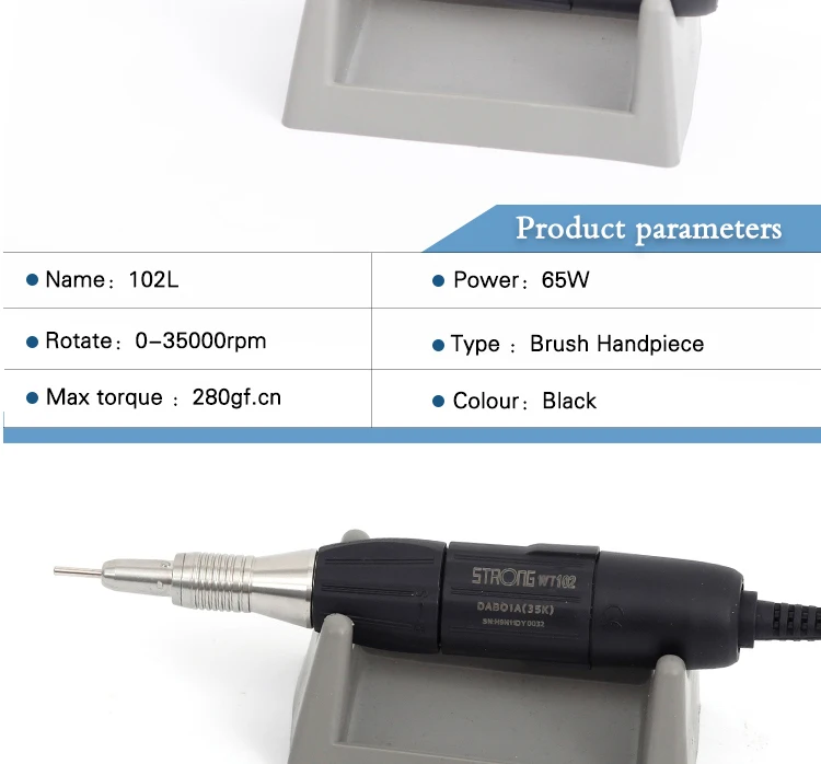 Broca do Unha Máquina de Trituração para o Arquivo do Unha 204 + 102 Forte Bocados Manicure Elétrica Conjunto Equipamento 65w 35000rpm 9 Brocas elétricas p manicure e acessórios