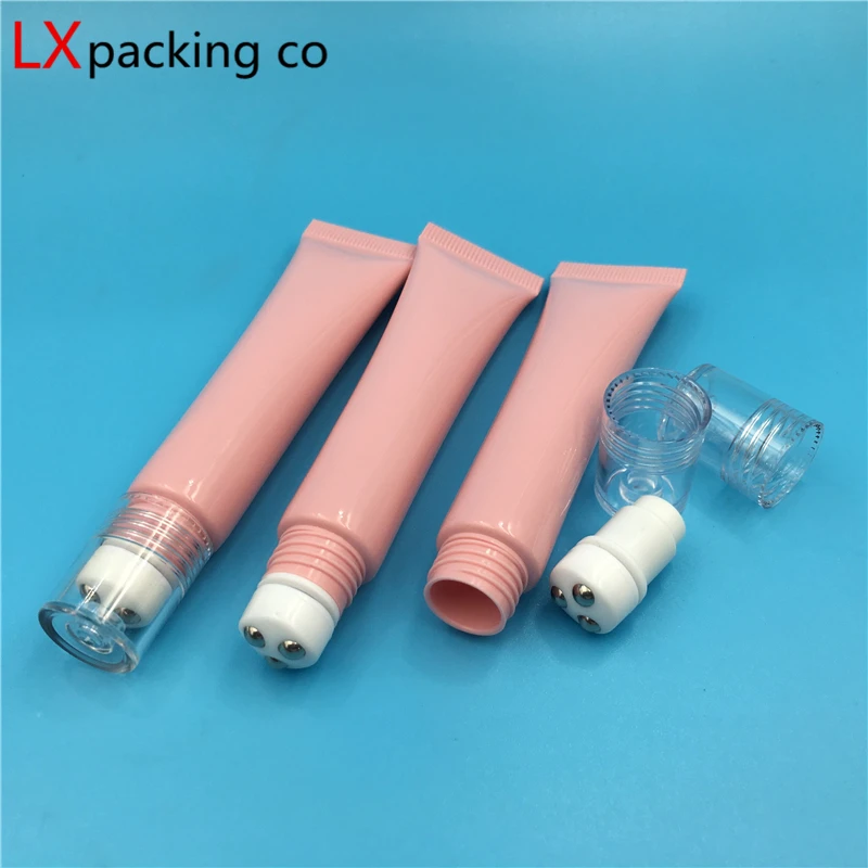 50 pcs Free Shipping 20 ml Empty pink Plastic Tube Bottles Pack Woman Ball Massage Cover Eye Gel Empty Cosmetic Containers dragon ball xenoverse 2 hero of justice pack set