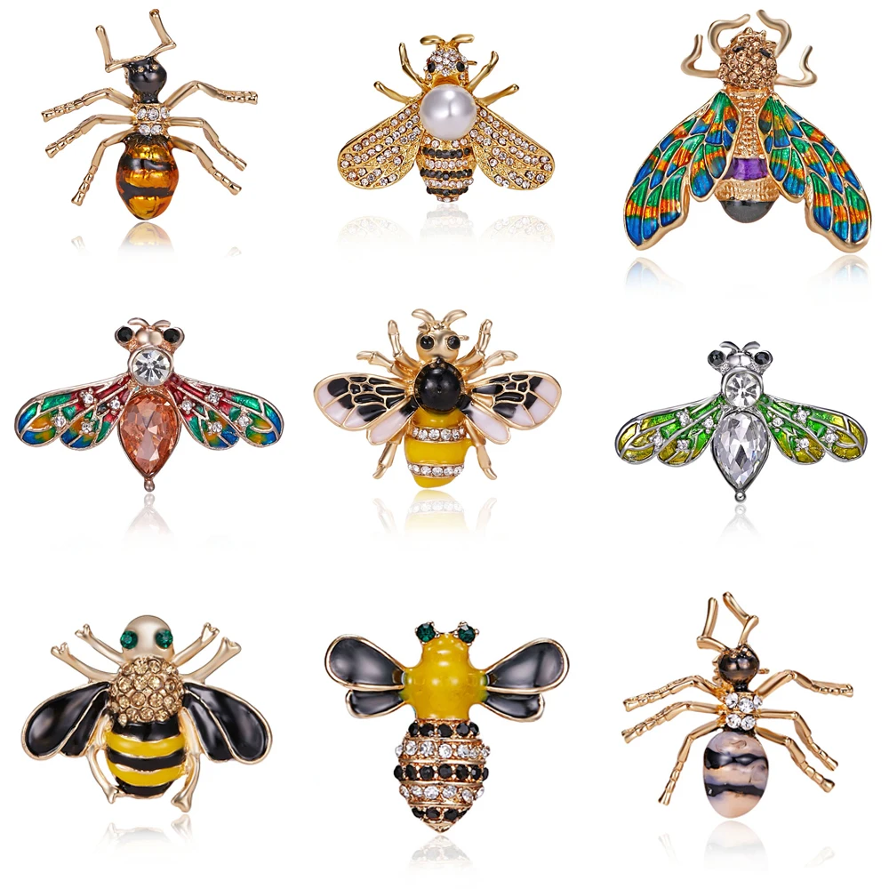 

Cute Bee Fly Insect Brooch Kids Girls Clothes Accessories Gold-color Black Yellow Enamel Brooches Birthday Gifts Jewelry