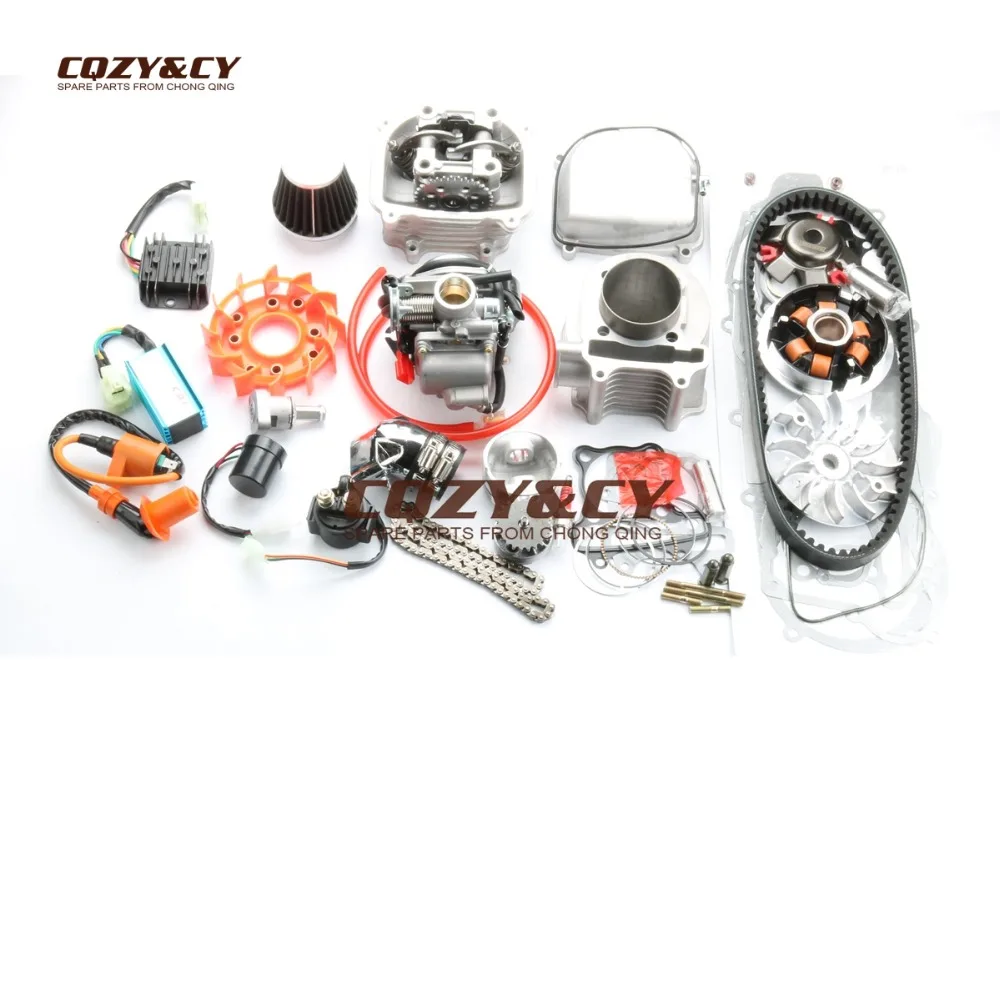 

200cc Big Bore Kit & 63mm Cylinder Head & A14 CAM & 42mm air filter & 842 belt for SCOOTERS ATV 150cc GY6 157QMJ MOTOR