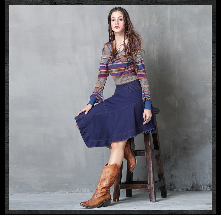 asymmetrical denim skirt (7)