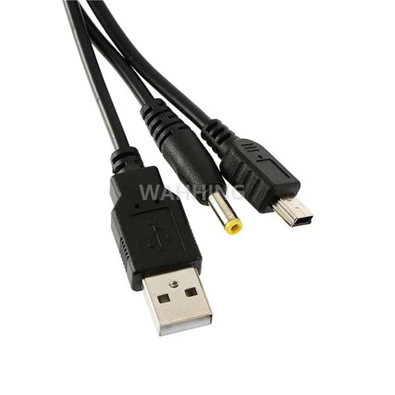 2pcs/lot New 2 in 1 USB Charger Charging Data Transfer Cable For PSP