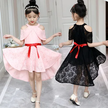 

girls summer floral dress princess girls clothes 8 years . red black kids clothing 2018