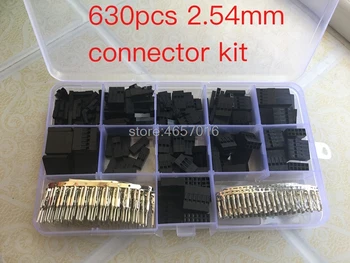 

630pcs Dupont Wire Cable Jumper Pin Header Connector Housing Kit Male Crimp Pins+Female Pin Connector Terminal Pitch With Box