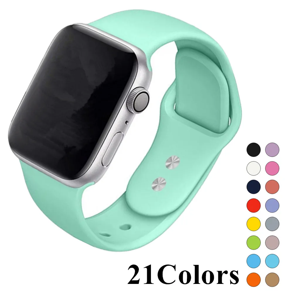 Ремешок для Apple Watch Series 3 2 1 38 мм 42 мягкий силиконовый дышащий сменный ремешок