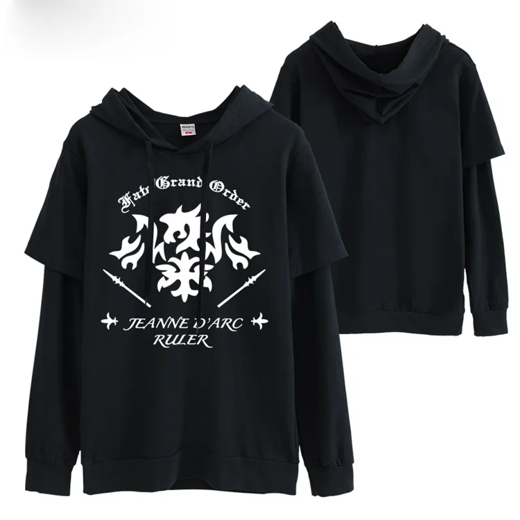 Мода г. для мужчин Толстовка игры Fate/EXTRA FGO Жанна дуги поддельные двойка повседневное пуловер с капюшоном толстовки осеннее пальт
