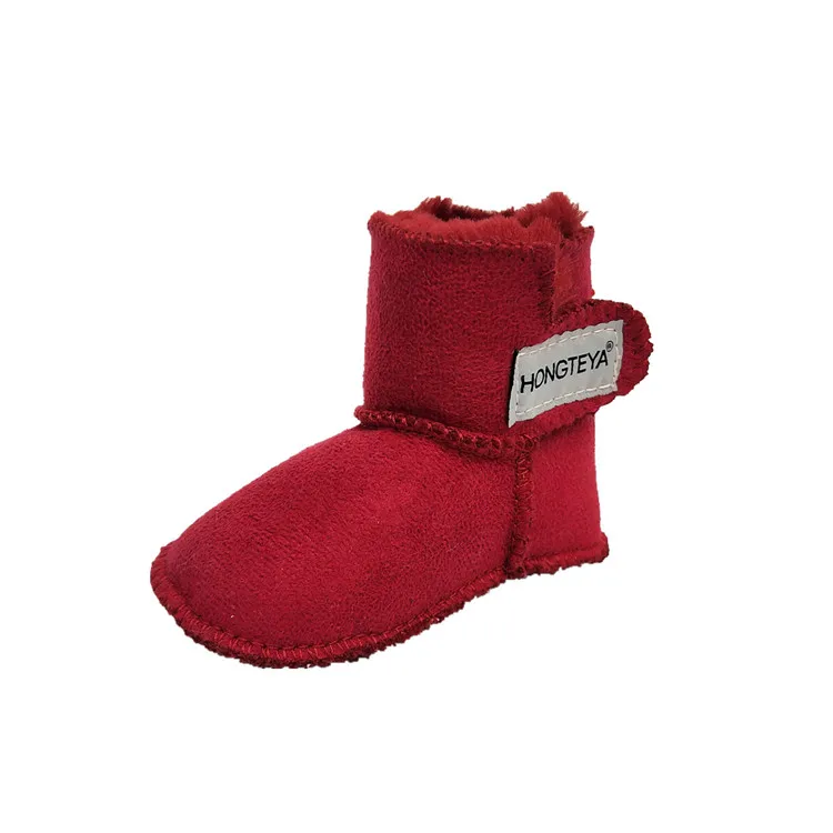 HONGTEYA/зимние детские ботинки; теплые ботинки на мягкой подошве для маленьких девочек; теплые ботинки; 13 цветов - Цвет: wine red