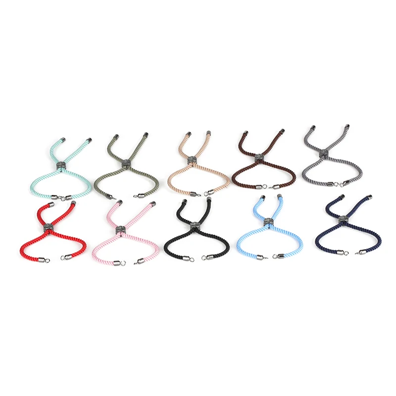 

Multi Colors Rope Twist Knots Braid Nylon Gold Rose Gold Black Color Tree Of Life Flexible Clasp Charm Cord For Bracelet Jewelry