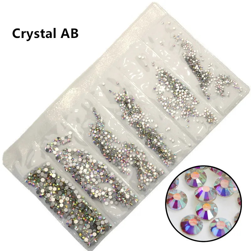 short glitter nails All Colors SS3-SS10 Mix Sizes Crystal Glass Non Hotfix Rhinestone Glitter Strass Glue On Rhinestone for Nail Art Decorations blue glitter nails Nail Glitter