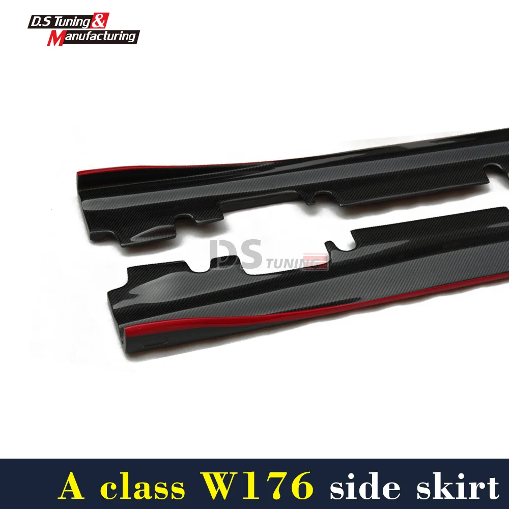 W176 углеродное волокно сбоку юбка для Benz класс с новым pacakge A200 A250 A45 Новый/CLA45 W117