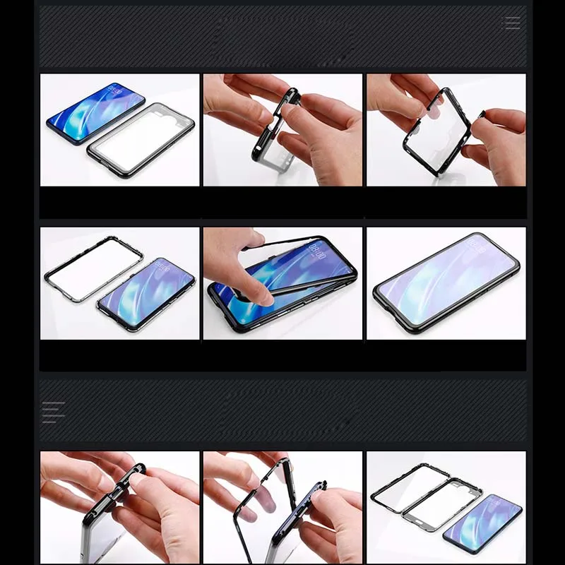 Роскошный Магнитный чехол 360 Передний+ задний двухсторонний 9H чехол из закаленного стекла для Vivo Nex 2 двойной экран металлический бампер JS0843