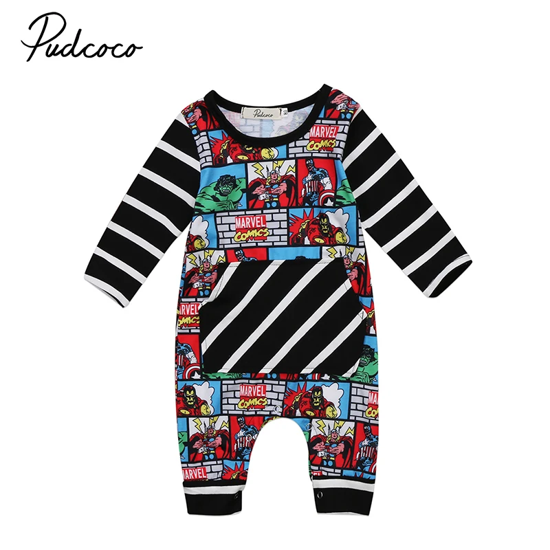 

0-24M Newborn Infant Baby Boy Cotton Romper Long Sleeve Cartoon Clothes Toddler Kids Jumpsuit One Pieces Outfits