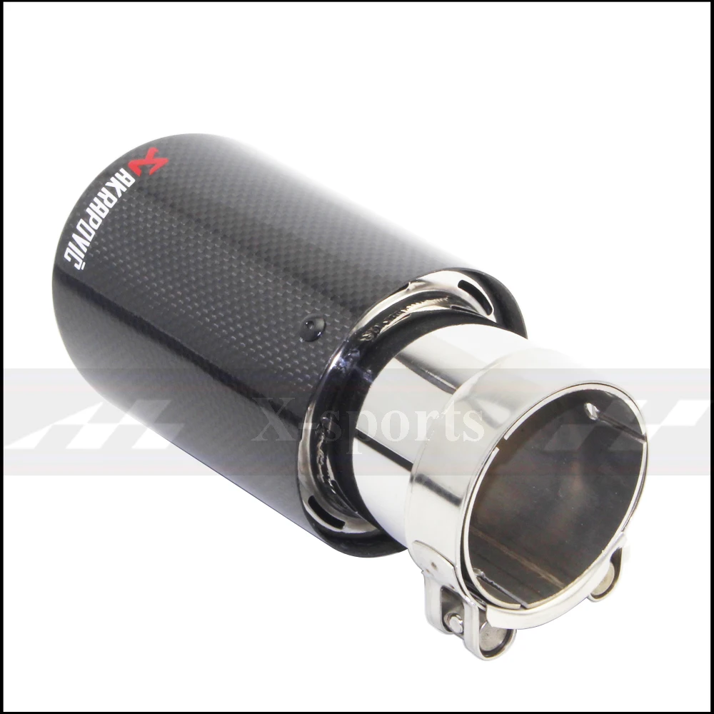 Akrapovic, автомобильный Стайлинг, выхлопные трубы, глянцевый карбоновый глушитель, наконечник хвоста, универсальный, нержавеющая сталь, кудрявые, серебристые, для Bmw E90