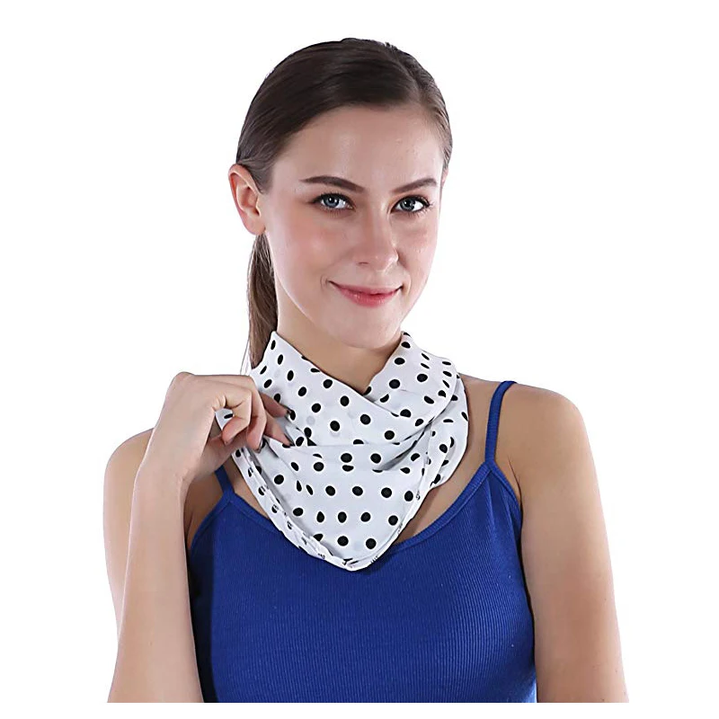70x70cm Chiffon Square Neck Head Scarf for Women Polka Dot Stain Fabric