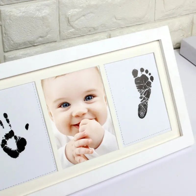Детские творческие DIY руки ног печати фотографии дисплей дерево фото рамки сувениры памятный подарок для новорожденных
