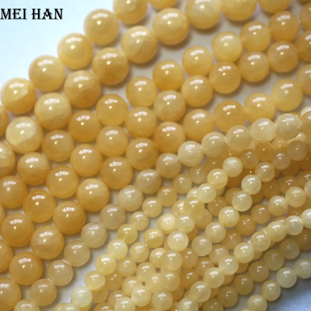Meihan Free shipping natural 6mm 8mm 10mm 12mm Bee jade smooth round loose beads stone for jewelry making design | Украшения и
