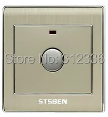 

free shipping touch switch wall switch Acoustic control delay switch Touch control switch champagne color Aluminum drawbench