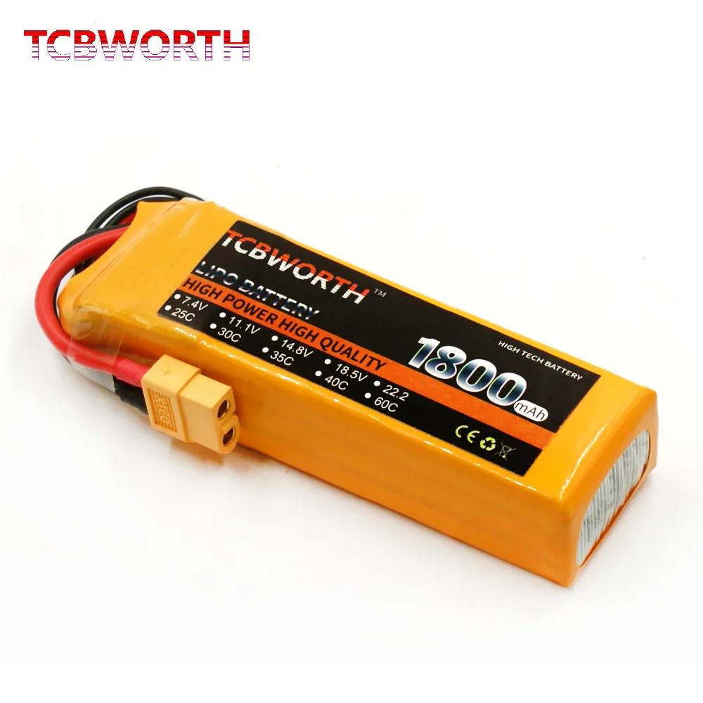 TCBWORTH RC LiPo battery 3S 11 1V 1800mAh 40C Max 80C For RC Airplane Drone Quadrotor
