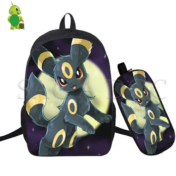 

Pokemon Mewtwo Umbreon 2 Pcs/Set Backpack School Bags for Teenagers Students Laptop Backpack Casual Travel Bags