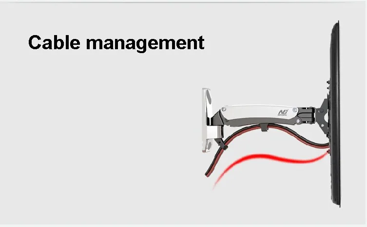 NB F400 газовая стойка 5"-60" светодиодный ЖК-телевизор настенный держатель для монитора с полным движением нагрузка на руку: 31-50lbs(14-23kgs) серебристый черный