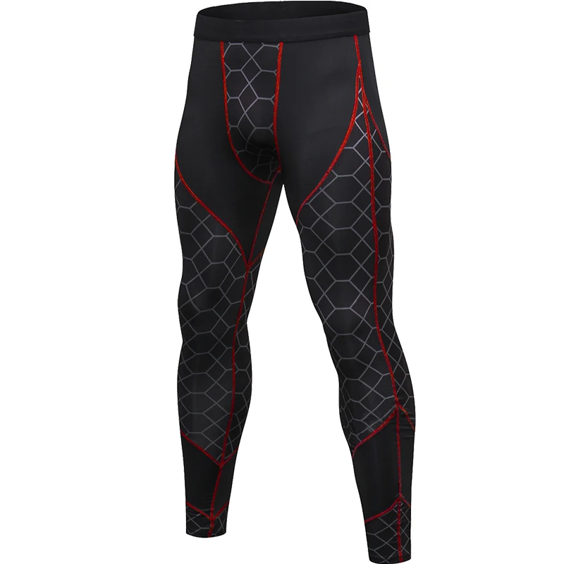 Быстросохнущие высокоэластичные штаны для бега, мужские уличные тренировочные обтягивающие спортивные брюки для фитнеса, леггинсы