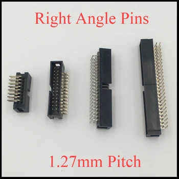 

DC3 26P 30P 34P 40P 26 30 34 40 Pins 1.27mm Pitch Right Angle Double Row Space Connector IDC ISP JTAG Male Header Socket Box