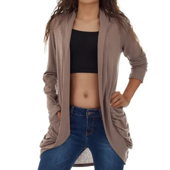 

1pc NEW Women Fashion Cotton Blend Tops Long Sleeve Autumn Cardigan Coat Women All-match Plus Size Cardigan Coat