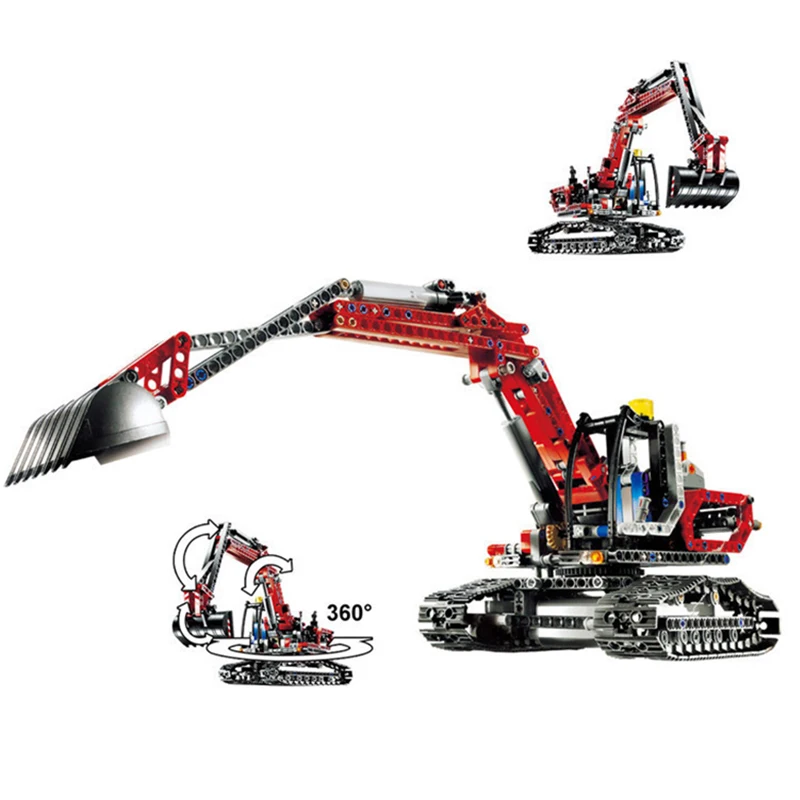 

760Pcs Building Blocks Toys The Red Engineering Excavator Compatible With Legoing Technic Series Educational DIY Toys & Hobbies