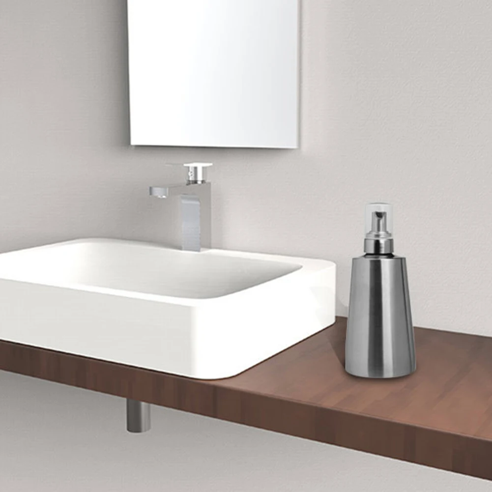 350ml Stainless Steel Bathroom Press Pump Foam Bottle Liquid Soap Dispenser Set 350ml Stainless Steel Bathroom Press Pump Foam Bottle Liquid Soap Dispenser Set