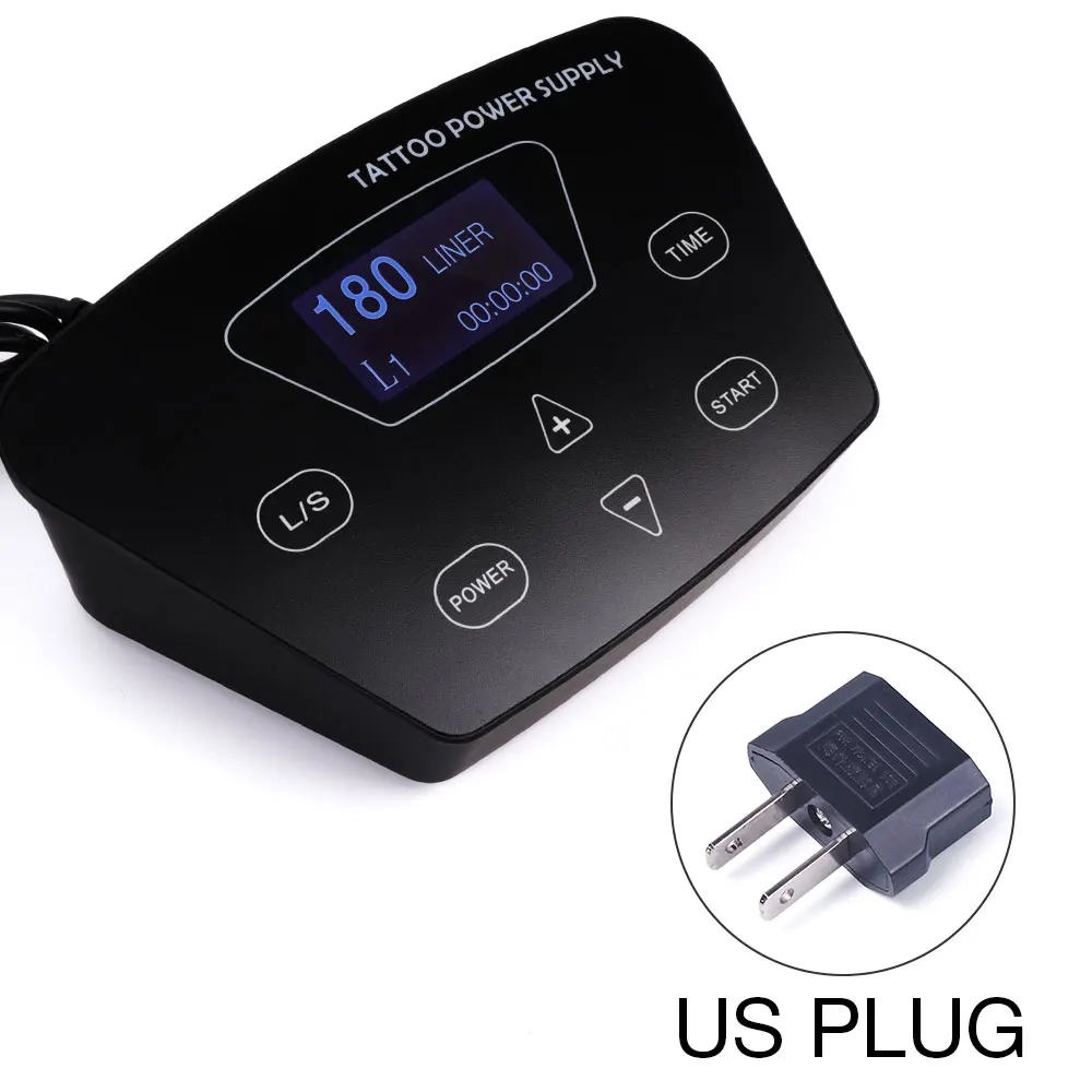 us plug Профессиональный ЖК-источник питания для татуажа с адаптером питания для татуировок - Цвет: us plug